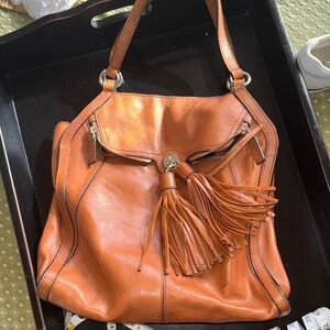 Karen Millen’s unique Tan Leather Tote Bag